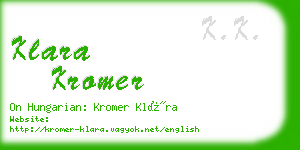 klara kromer business card